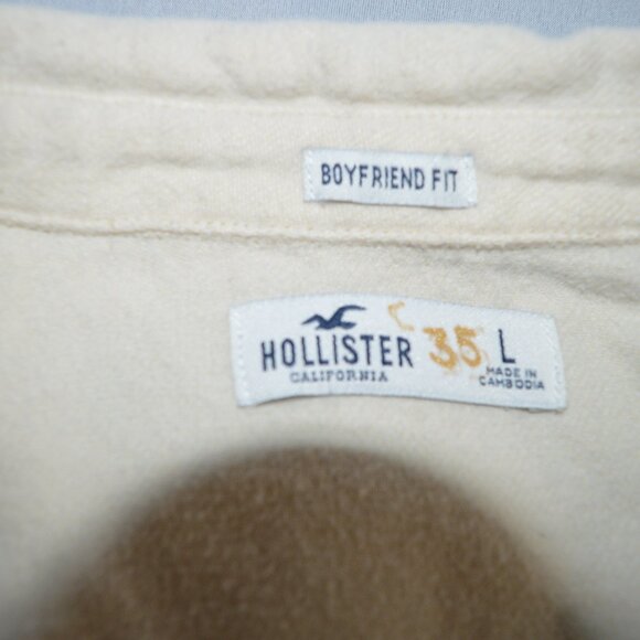 Hollister shacket tan 4 pockets size large 100% cotton - Picture 3 of 3